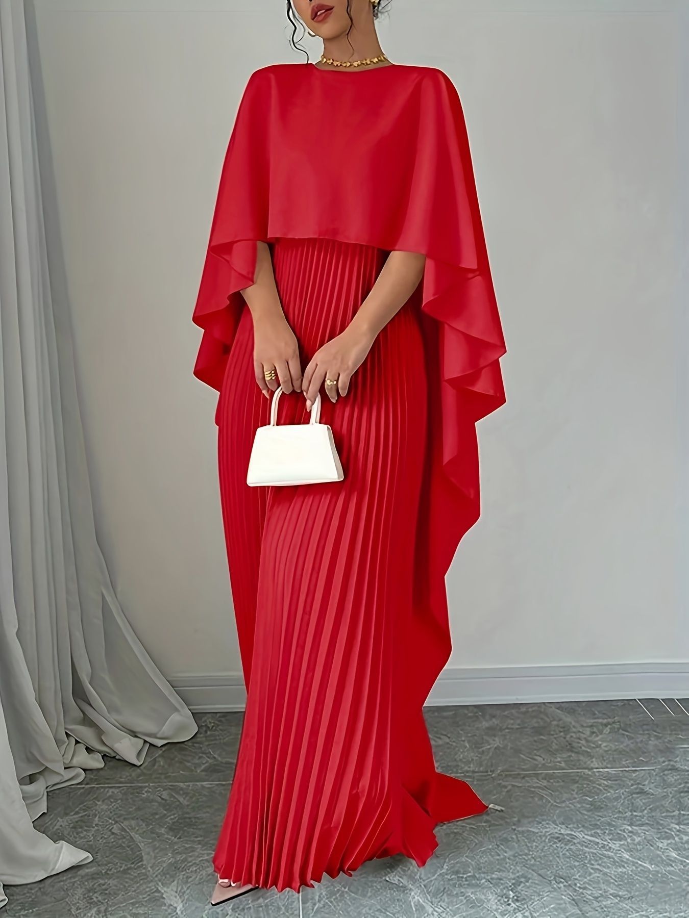 Loose Batwing Sleeve Midi Dress