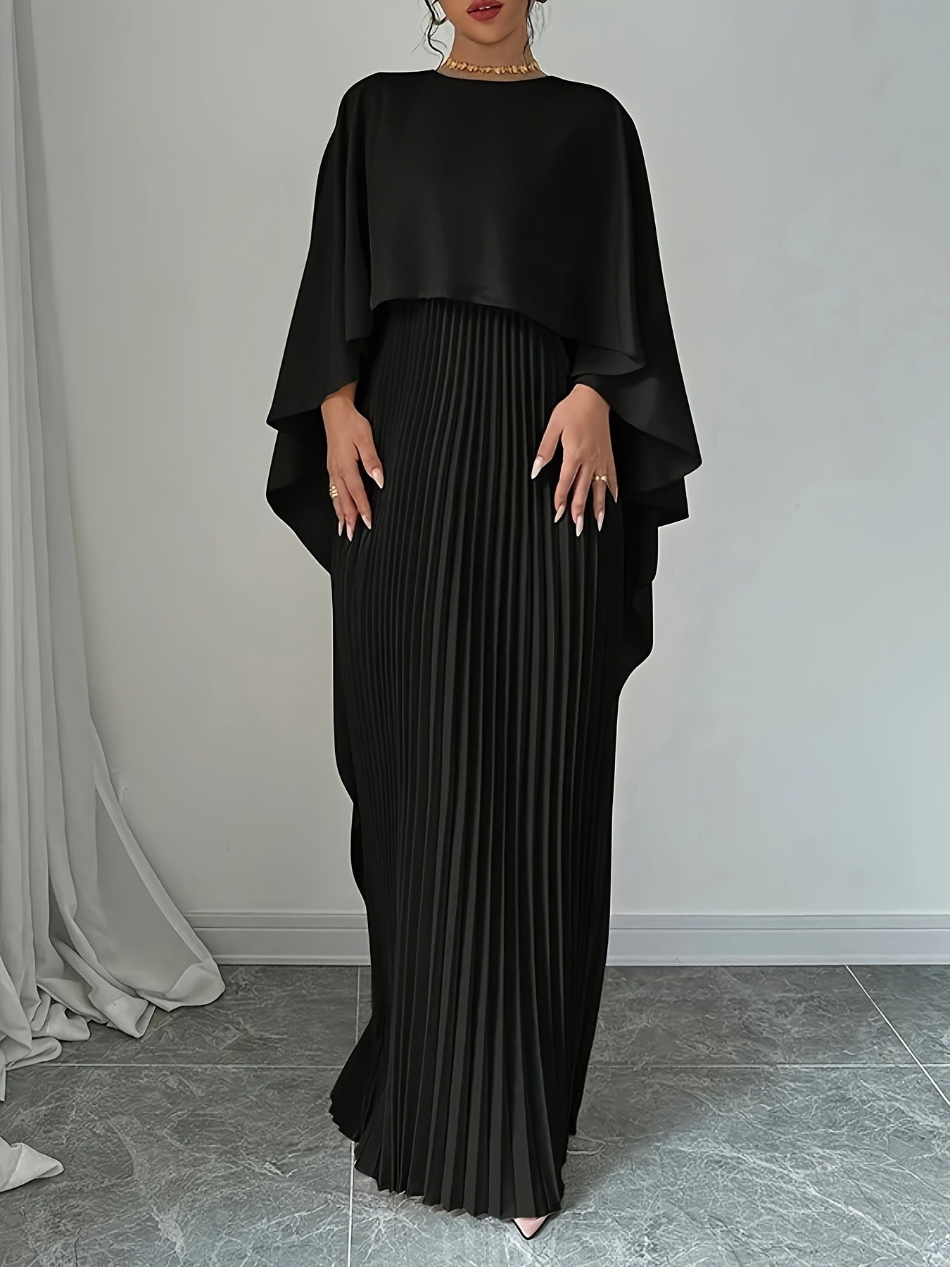 Loose Batwing Sleeve Midi Dress