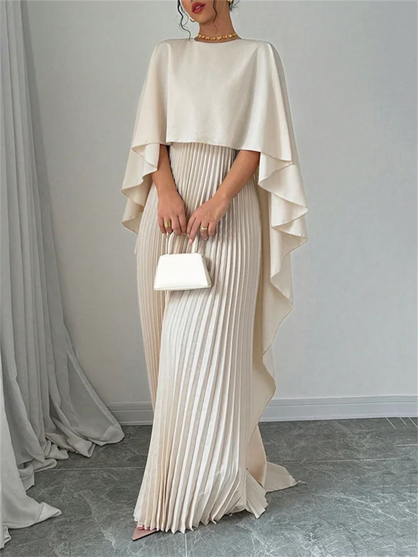 Loose Batwing Sleeve Midi Dress