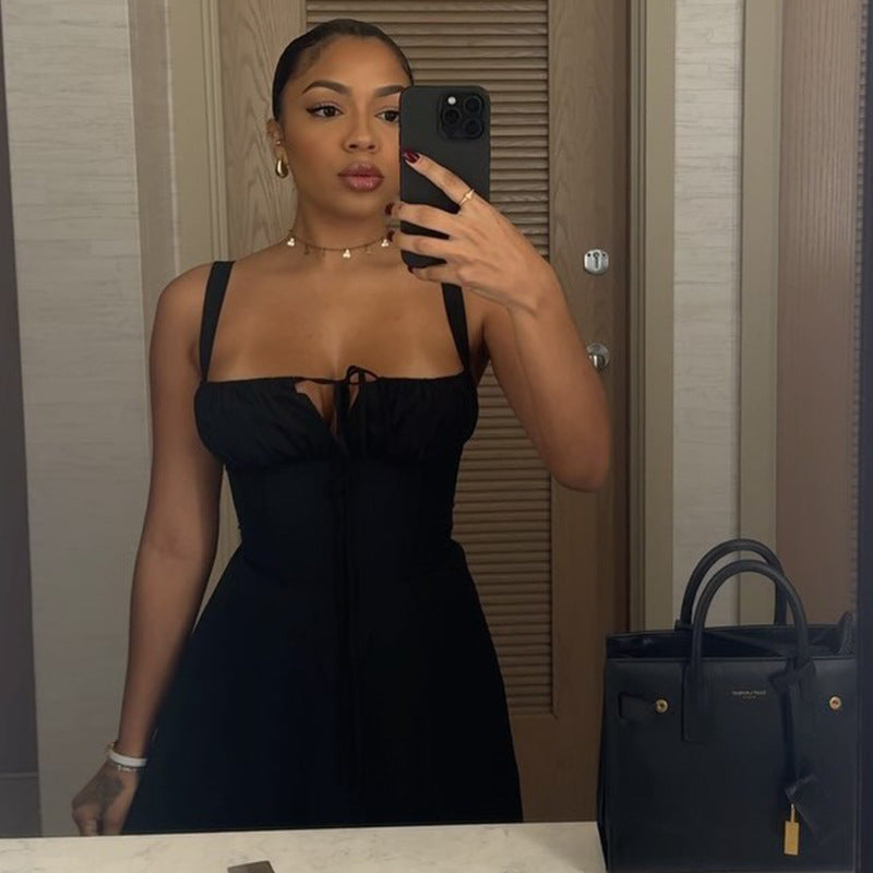 Bustier Lace-Up Slit Dress