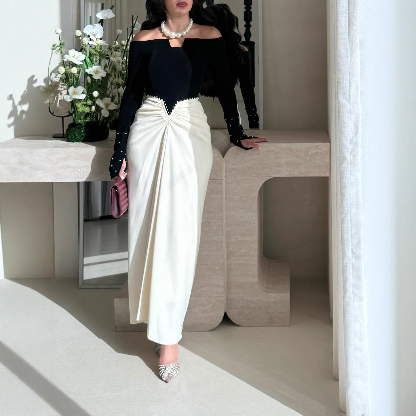 Pearl luxe Colourblock Dress
